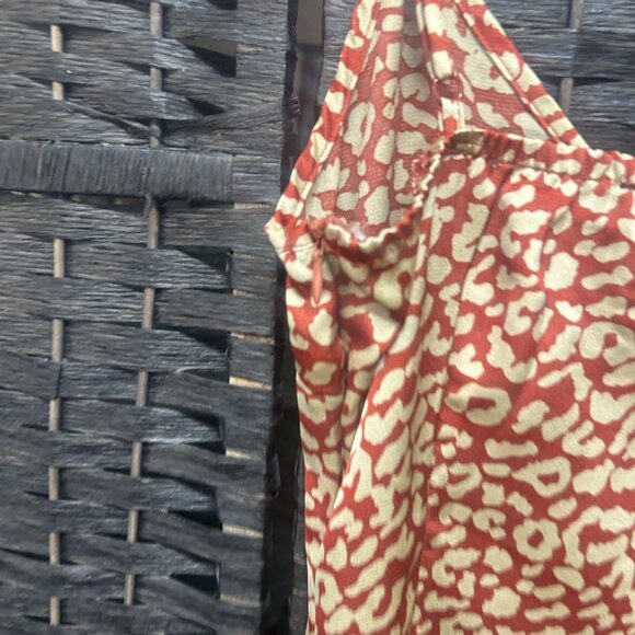 Pretty Little Thing Red Leopard Spaghetti Strap Mermaid Maxi Dress Size 2 - Picture 8 of 9